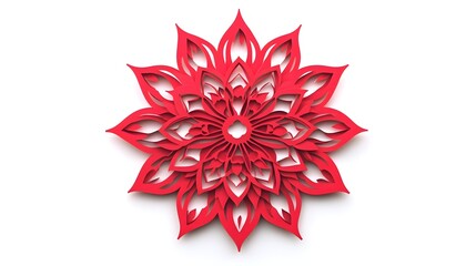 精巧な赤い紙細工の花の装飾
