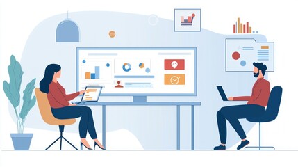 Collaborative Data Analysis Professionals Working Together