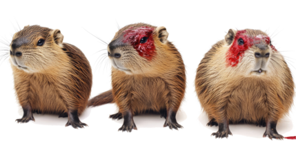 Marmots & Capybara on Transparent Background Generative AI