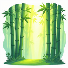 Serene Bamboo Forest Illustration - Zen/Mindfulness