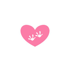 heart animal footprint symbol