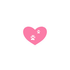heart animal footprint symbol