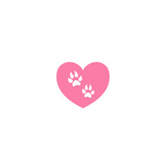 heart animal footprint symbol