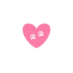 heart animal footprint symbol