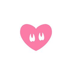 heart animal footprint symbol