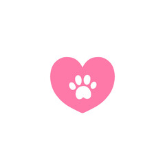 heart animal footprint symbol