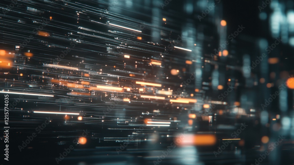 Poster abstract digital stream: a symphony of data in motion