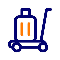 airport luggage car duotone