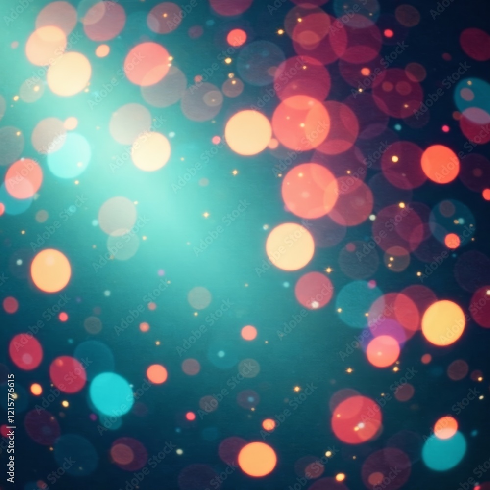 Poster a vibrant background of colorful bokeh lights creating a dreamy atmosphere.