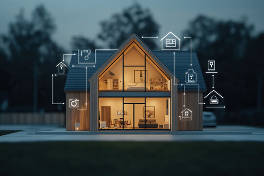 Modern smart home with innovative technology and automation features