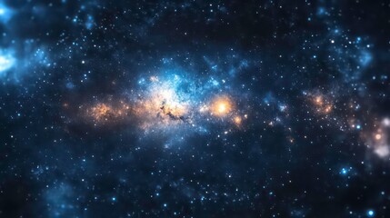 Vibrant nebula in deep space with bright stars and cosmic dust clouds.