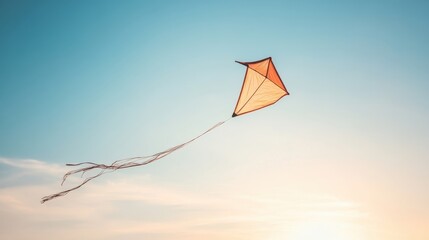 Colorful Kite Flying Against Clear Blue Sky