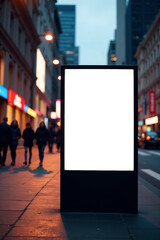 Blank digital billboard in urban area, ideal for advertising and promotions.