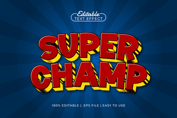 super champ editable text effect with a super and hero text style