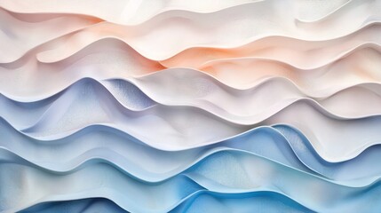 Obraz premium Abstract Pastel Wave Composition: A Serene Tapestry of Color and Form