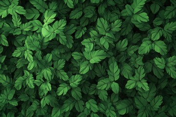 A close-up view of lush green leaves, creating a vibrant and fresh natural background that evokes tranquility and growth.