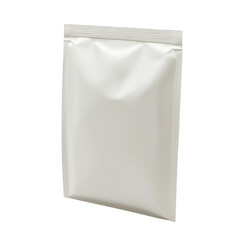 A plain white packaging pouch designed for various contents.