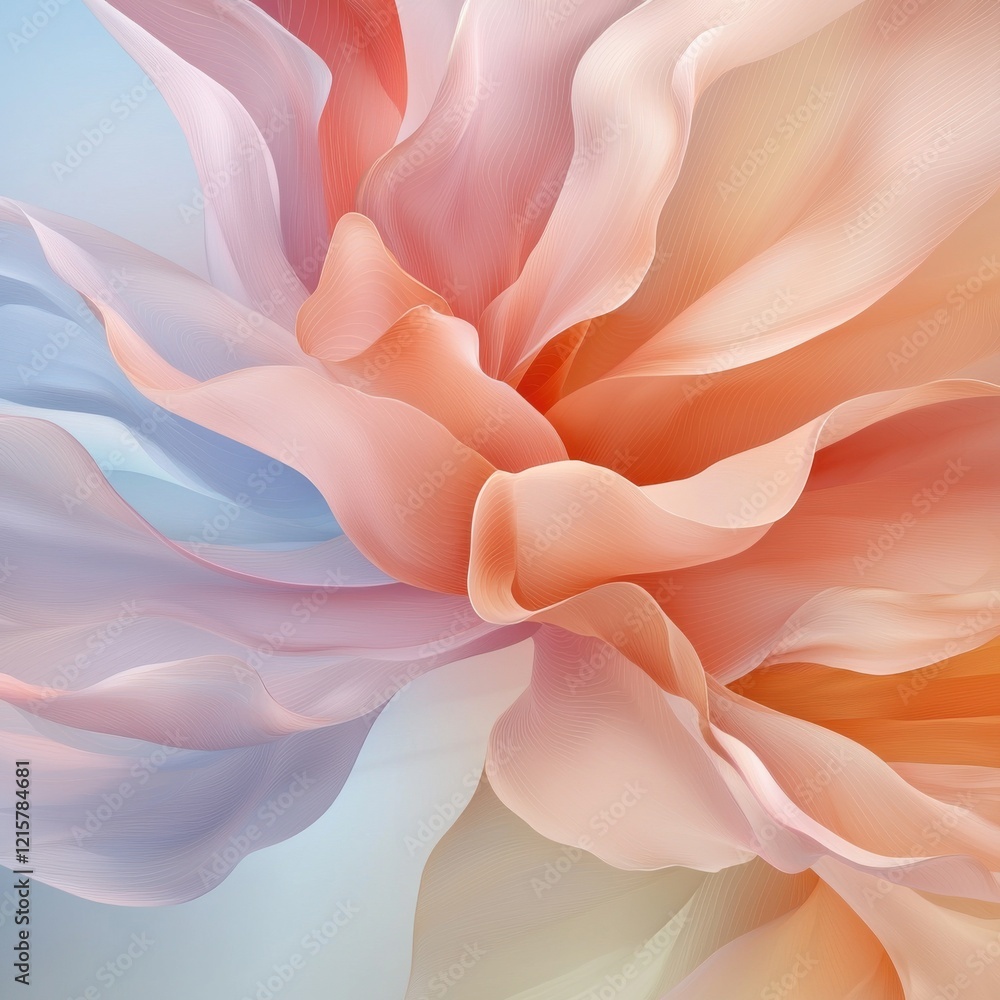 Poster artistic dreamlike abstraction of soft textures and palettes studio space digital art calm environme