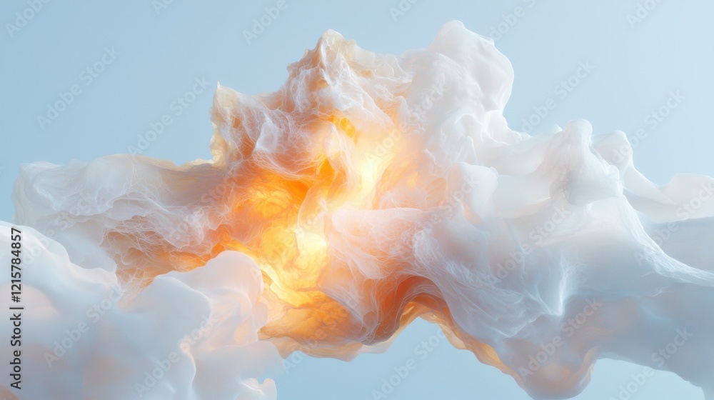 Poster dreamlike abstract clouds illuminated by soft light surreal art background ethereal environment arti
