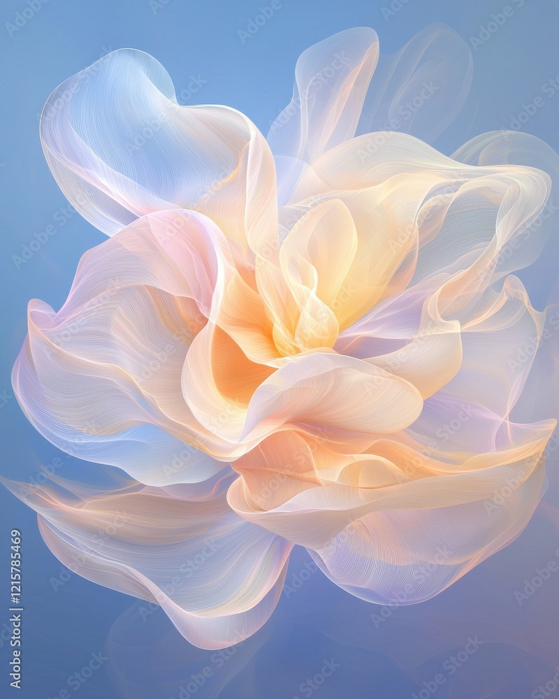 Poster dreamlike floral abstraction soft background artistic imagery surreal environment ethereal viewpoint