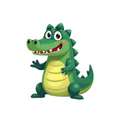 Fototapeta premium Cute Cartoon Crocodile Illustration - Cute characters