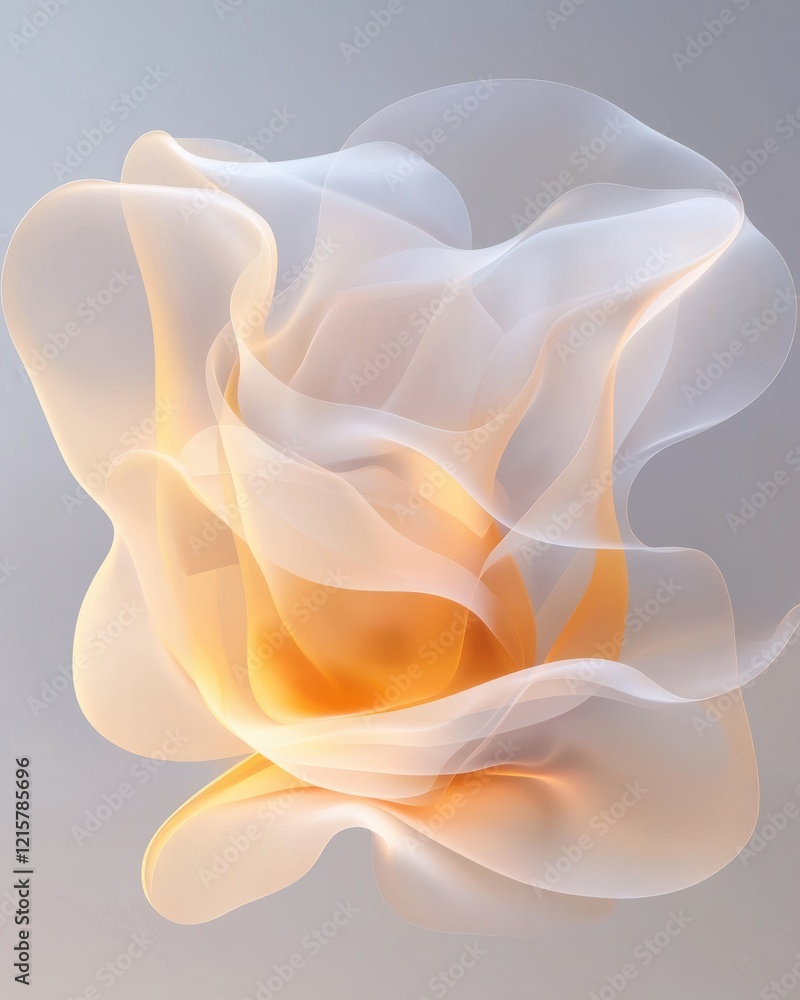 Poster flowing dreamlike abstract patterns artistic visualization soft textures ethereal environment abstra