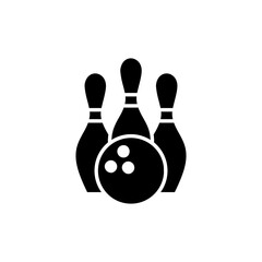 Bowling icon logo design. bowling ball and pin sign and symbol.