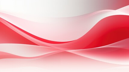 Fototapeta premium Abstract waves in red and white create a smooth, flowing design.