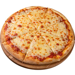 Cheese Pizza on transparent background.