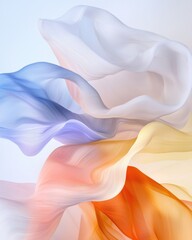 Obraz premium Flowing abstract art design dreamlike visuals textured backgrounds serene atmosphere soft color palette