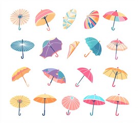 Obraz premium set of colorful umbrellas