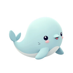 Cute Cartoon Whale 3D Render - 3D renders