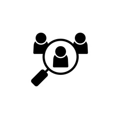 Hiring icon logo design. Search job vacancy sign and symbol. Human resources concept. Recruitment