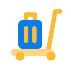 airport luggage car flat