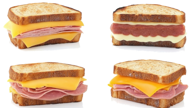 Delicious Toasted Paninis With Cheese and Ham Fillings Generative AI