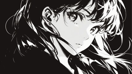 思索にふける女の子のイラスト2