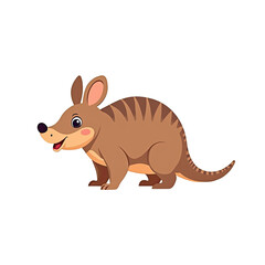 Fototapeta premium Cute Armadillo Cartoon Illustration - Minimalist illustrations