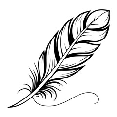 Feather silhouette vector illustration.

