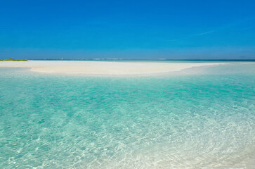 Fototapeta premium Sandy beach at Playa Norte, Isla Mujeres, Mexico