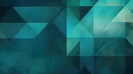 Obraz premium Abstract geometric design with teal and blue tones, suitable for backgrounds or digital art.