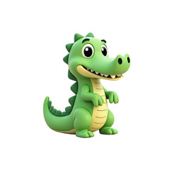 Fototapeta premium Cute Cartoon Crocodile 3D Render - 3D Renderings