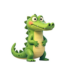 Fototapeta premium Cute Cartoon Crocodile Illustration - Minimalist style