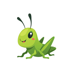 Cute Cartoon Grasshopper Illustration - Kawaii/Cute characters