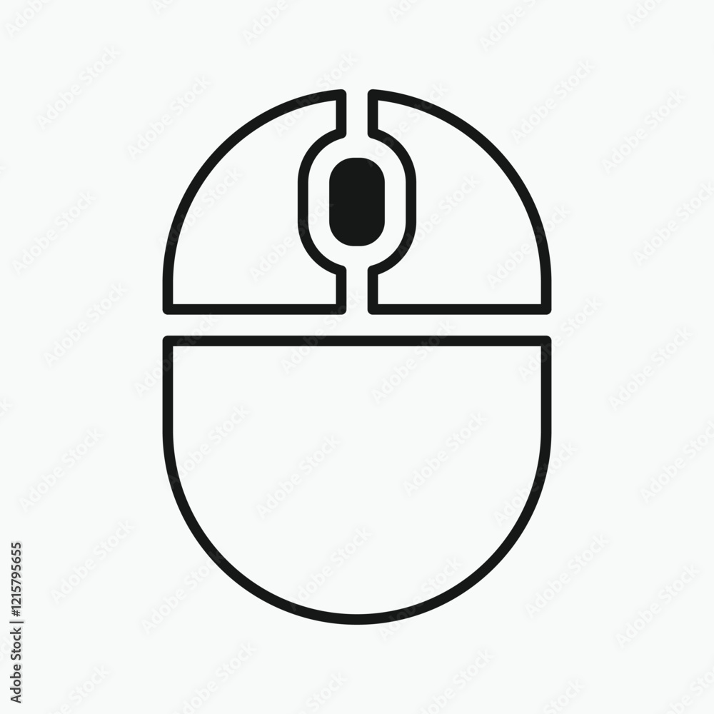 Poster scroll computer mouse icon, illustrating different button presses. vector illustration.