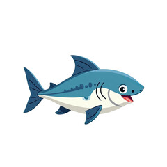 Obraz premium Cute Cartoon Shark Illustration - Minimalist design