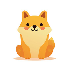 Cute Cartoon Shiba Inu Puppy Illustration - Minimalist design