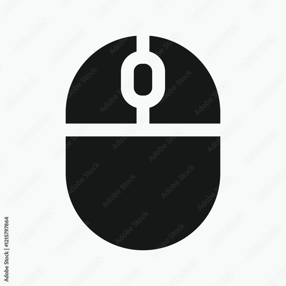 Poster computer mouse icon, illustrating different button presses. vector illustration.