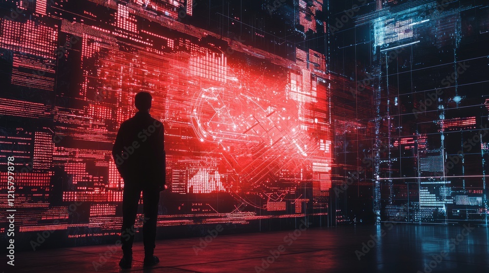 Aufkleber data analyst studying digital network visualizations