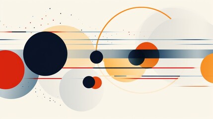 Obraz premium Abstract composition featuring circles and lines in a modern design.