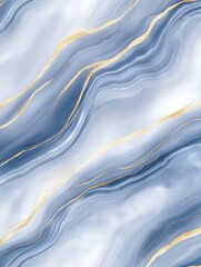 Obraz premium Abstract blue and white marble texture with golden veins, ideal for backgrounds and design projects